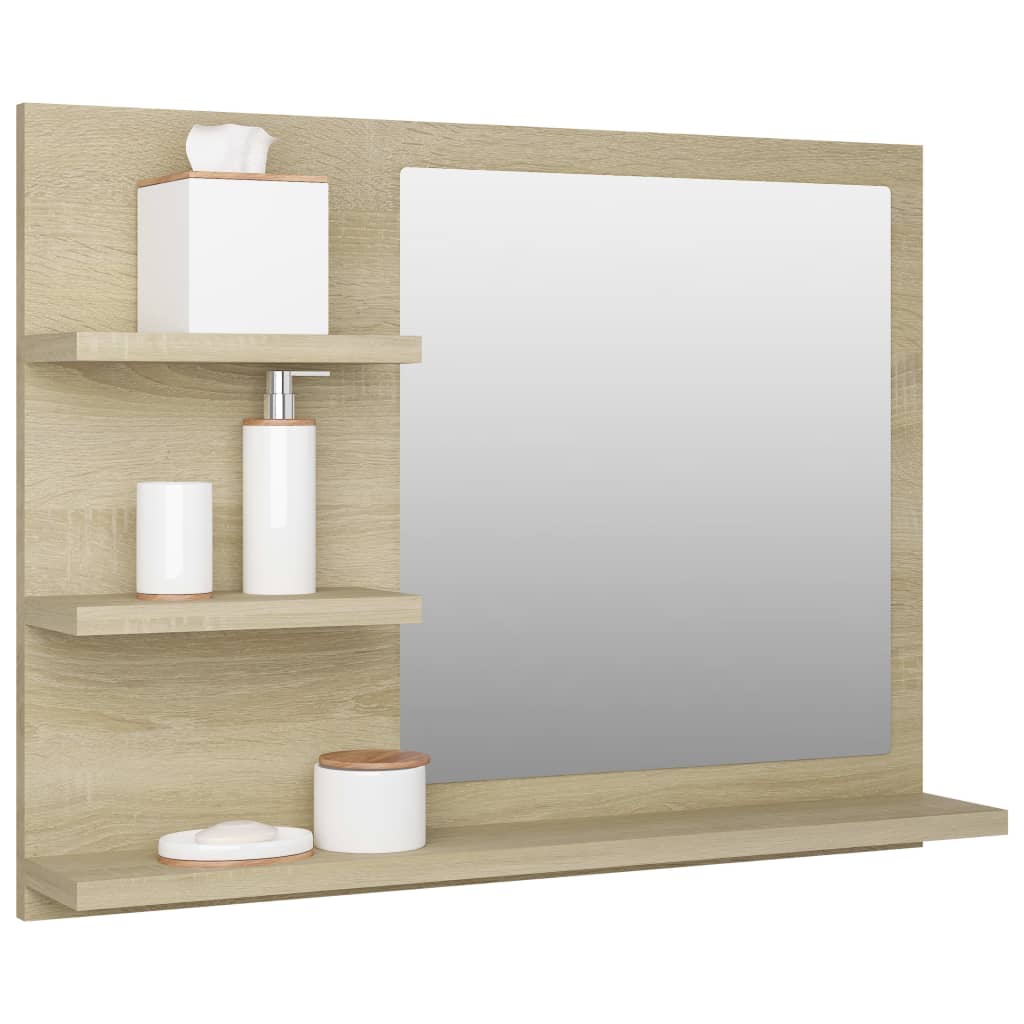 Bathroom Mirror Sonoma Oak 60x10.5x45 cm Chipboard- Bathroom Vanity Units - HomeShopIreland - Home Shop Ireland - Bathroom Vanity Units - Bathroom Mirror Sonoma Oak 60x10.5x45 cm Chipboard