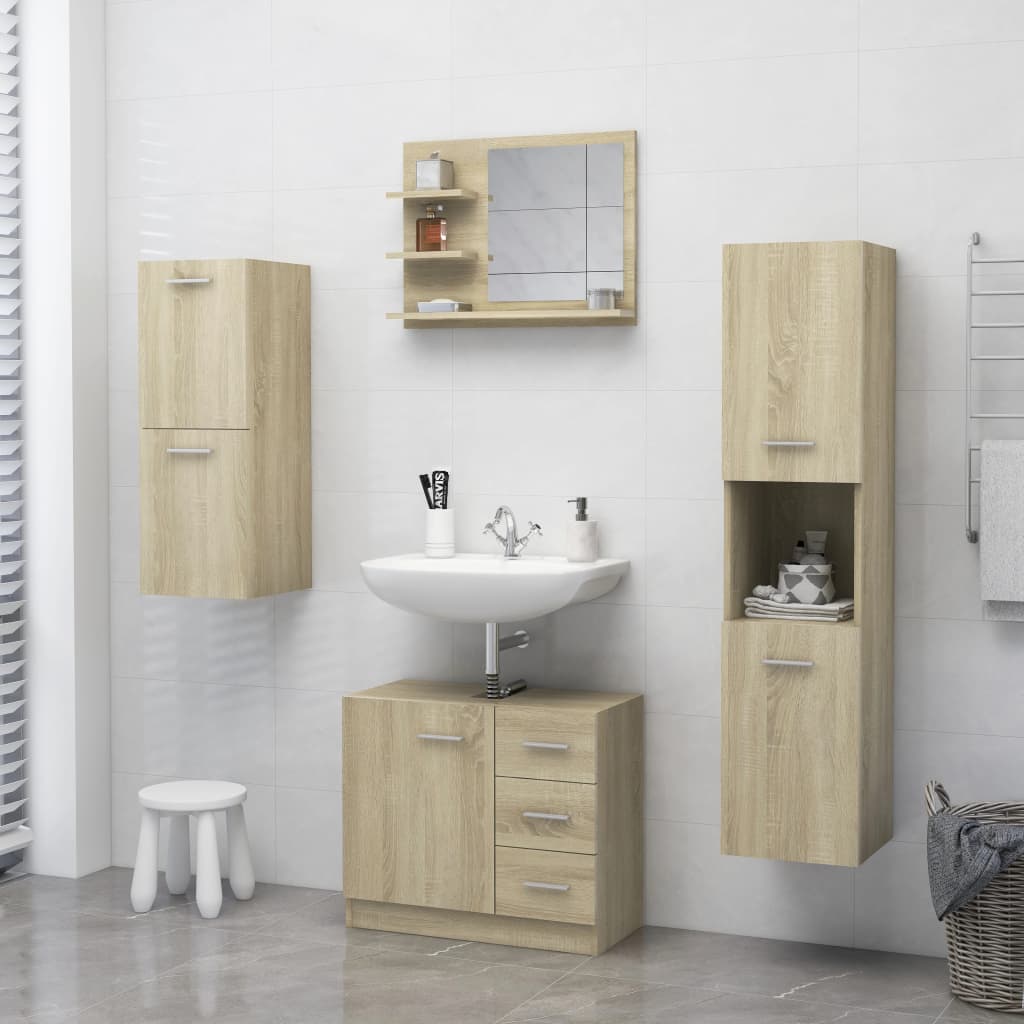 Bathroom Mirror Sonoma Oak 60x10.5x45 cm Chipboard- Bathroom Vanity Units - HomeShopIreland - Home Shop Ireland - Bathroom Vanity Units - Bathroom Mirror Sonoma Oak 60x10.5x45 cm Chipboard