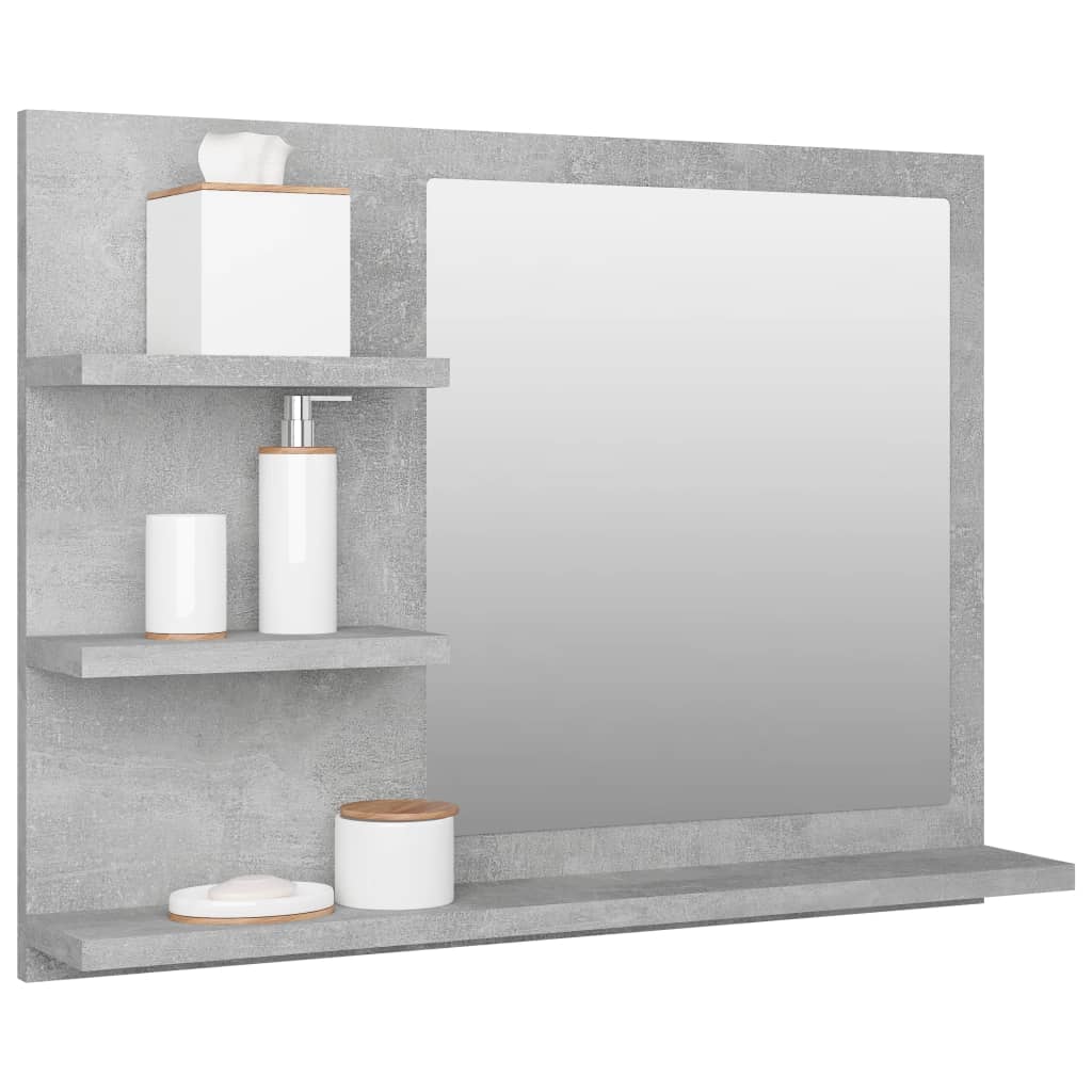 Bathroom Mirror Concrete Grey 60x10.5x45 cm Chipboard- Bathroom Vanity Units - HomeShopIreland - Home Shop Ireland - Bathroom Vanity Units - Bathroom Mirror Concrete Grey 60x10.5x45 cm Chipboard