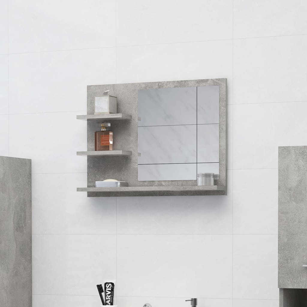 Bathroom Mirror Concrete Grey 60x10.5x45 cm Chipboard- Bathroom Vanity Units - HomeShopIreland - Home Shop Ireland - Bathroom Vanity Units - Bathroom Mirror Concrete Grey 60x10.5x45 cm Chipboard