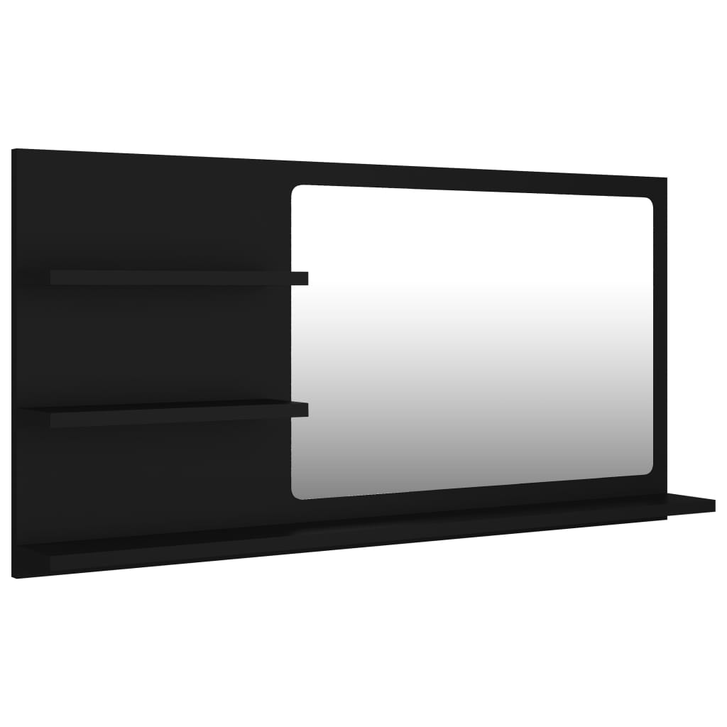 Bathroom Mirror Black 90x10.5x45 cm Chipboard- Bathroom Vanity Units - HomeShopIreland - Home Shop Ireland - Bathroom Vanity Units - Bathroom Mirror Black 90x10.5x45 cm Chipboard