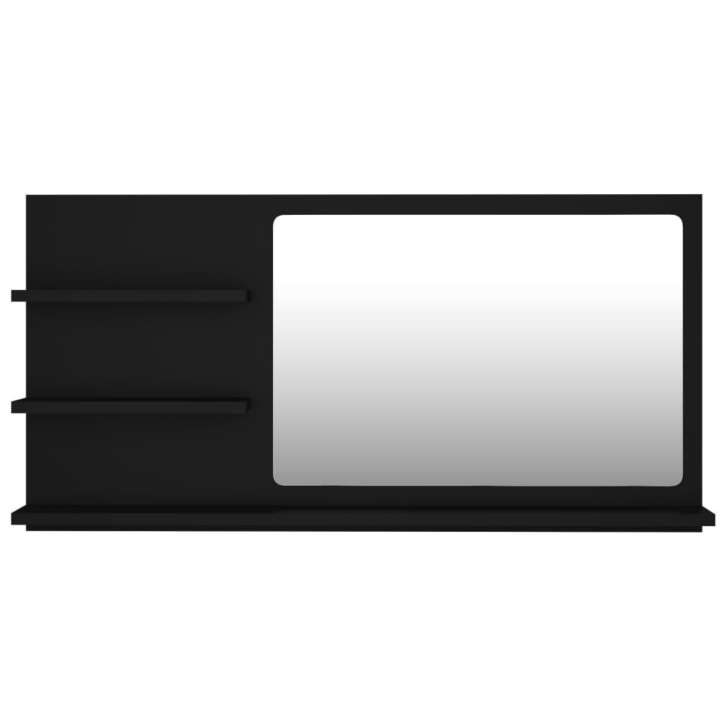 Bathroom Mirror Black 90x10.5x45 cm Chipboard- Bathroom Vanity Units - HomeShopIreland - Home Shop Ireland - Bathroom Vanity Units - Bathroom Mirror Black 90x10.5x45 cm Chipboard