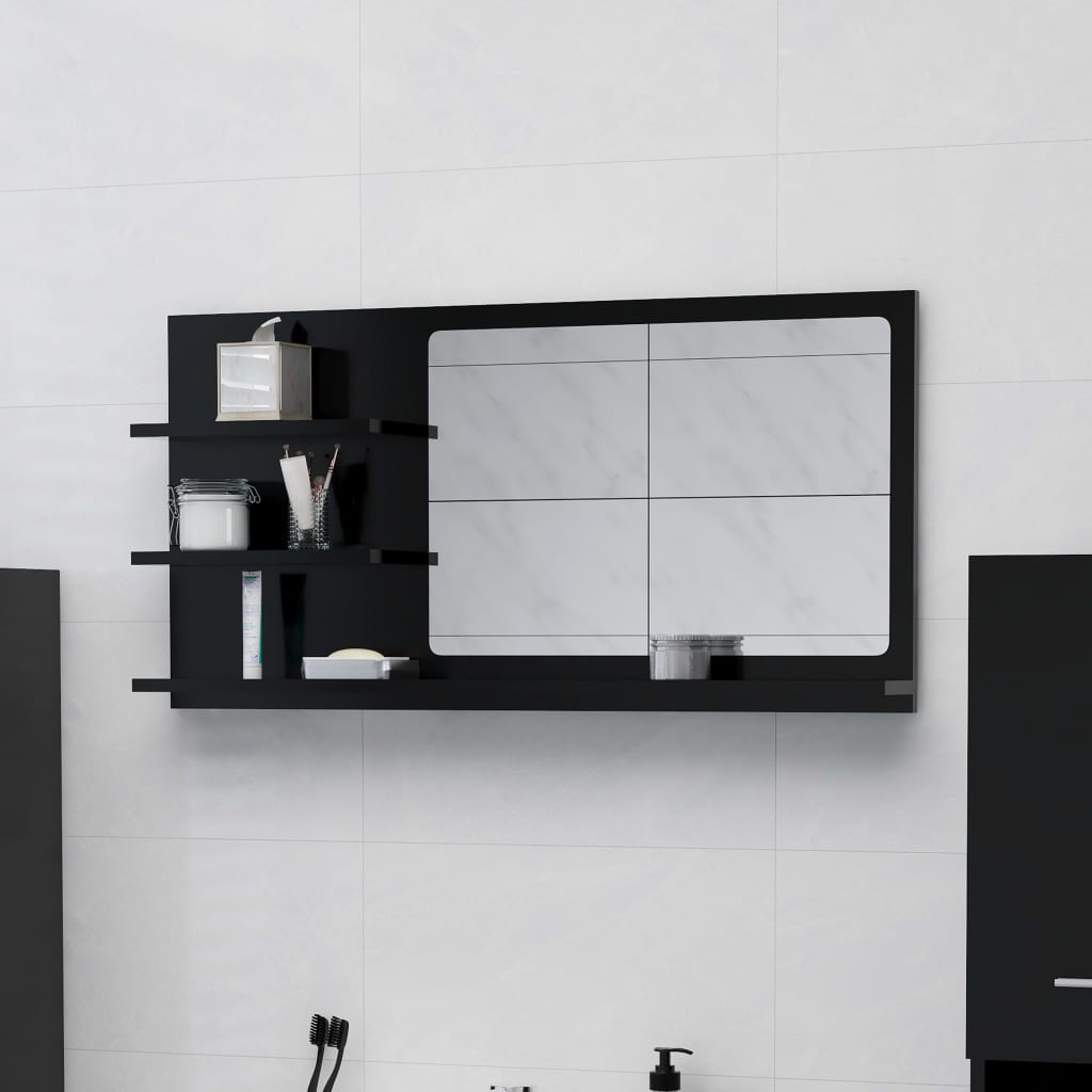 Bathroom Mirror Black 90x10.5x45 cm Chipboard- Bathroom Vanity Units - HomeShopIreland - Home Shop Ireland - Bathroom Vanity Units - Bathroom Mirror Black 90x10.5x45 cm Chipboard