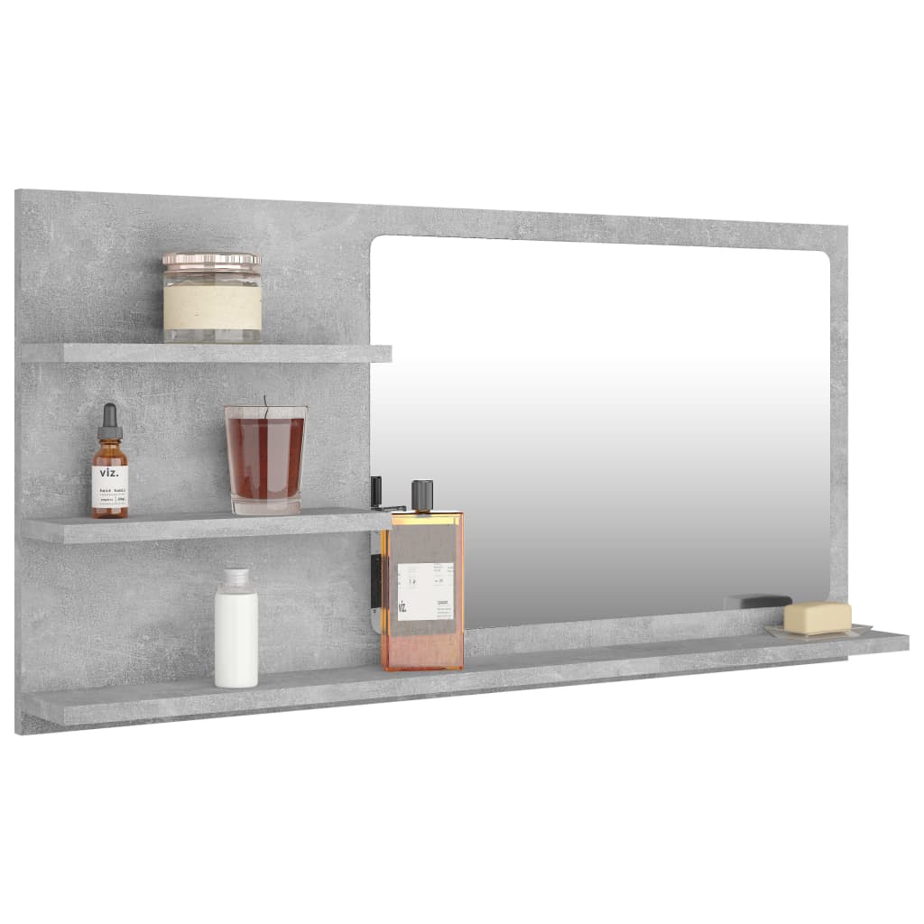 Bathroom Mirror Concrete Grey 90x10.5x45 cm Chipboard- Bathroom Vanity Units - HomeShopIreland - Home Shop Ireland - Bathroom Vanity Units - Bathroom Mirror Concrete Grey 90x10.5x45 cm Chipboard