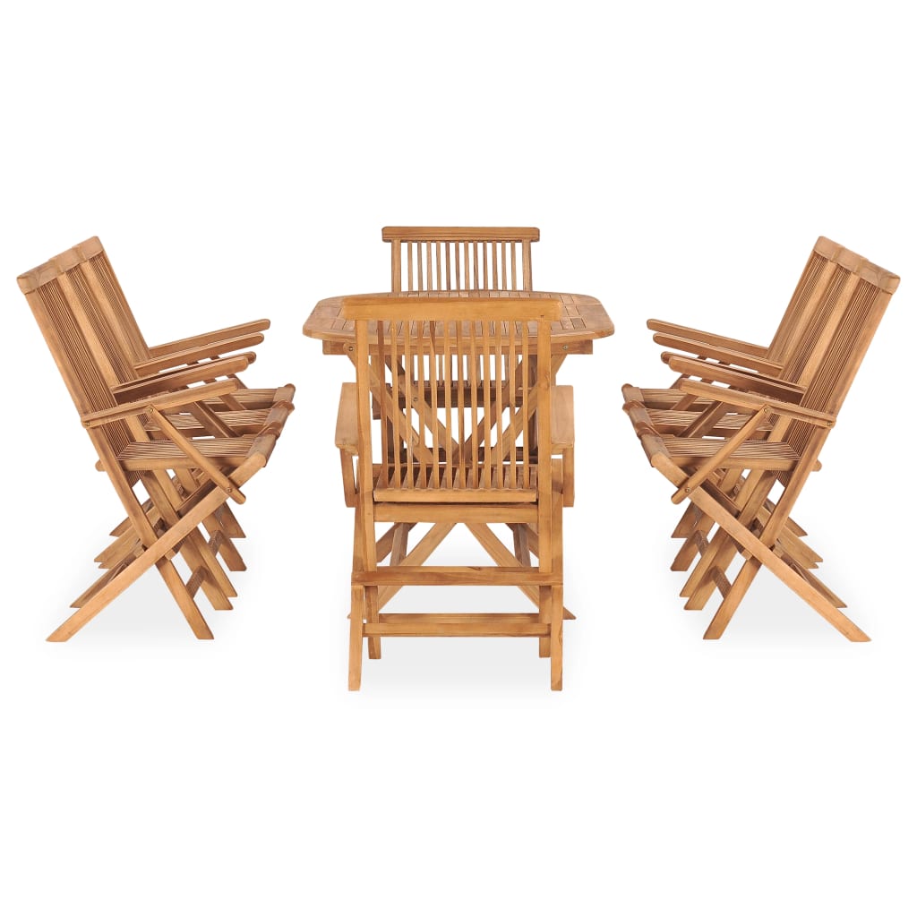 9 Piece Folding Outdoor Dining Set Solid Teak Wood- Outdoor Furniture Sets - HomeShopIreland - Home Shop Ireland - Outdoor Furniture Sets - 9 Piece Folding Outdoor Dining Set Solid Teak Wood