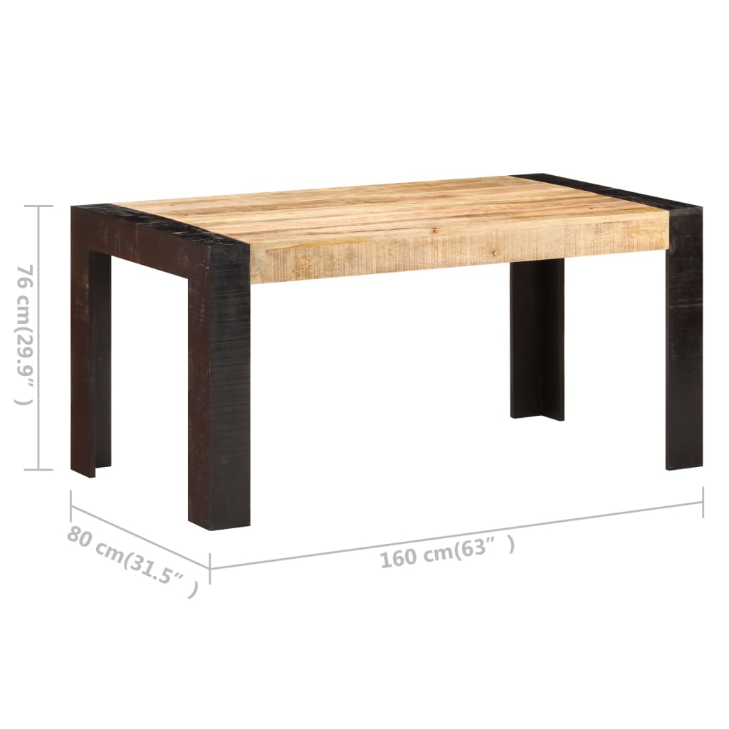 Dining Table 160x80x76 cm Solid Mango Wood- Kitchen & Dining Room Tables - HomeShopIreland - Home Shop Ireland - Kitchen & Dining Room Tables - Dining Table 160x80x76 cm Solid Mango Wood
