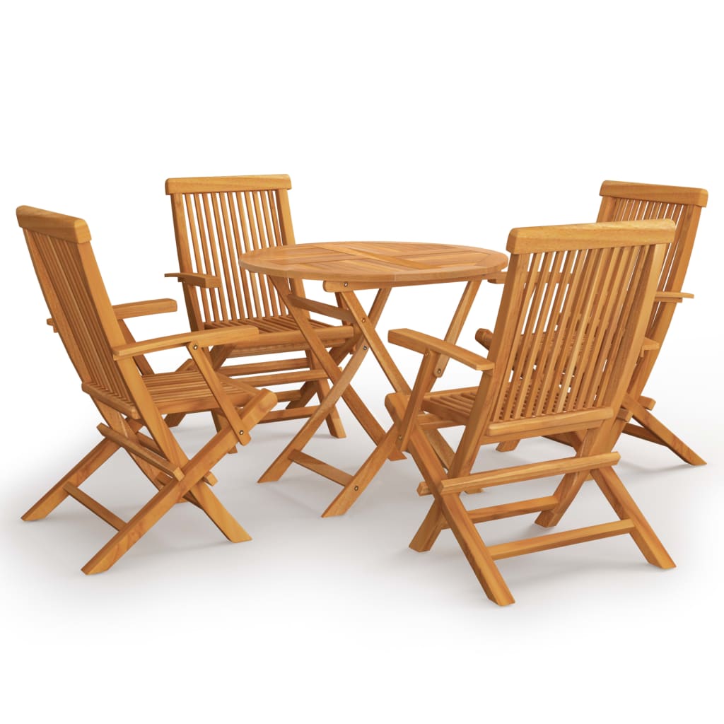 5 Piece Garden Dining Set Solid Teak Wood- Outdoor Furniture Sets - HomeShopIreland - Home Shop Ireland - Outdoor Furniture Sets - 5 Piece Garden Dining Set Solid Teak Wood