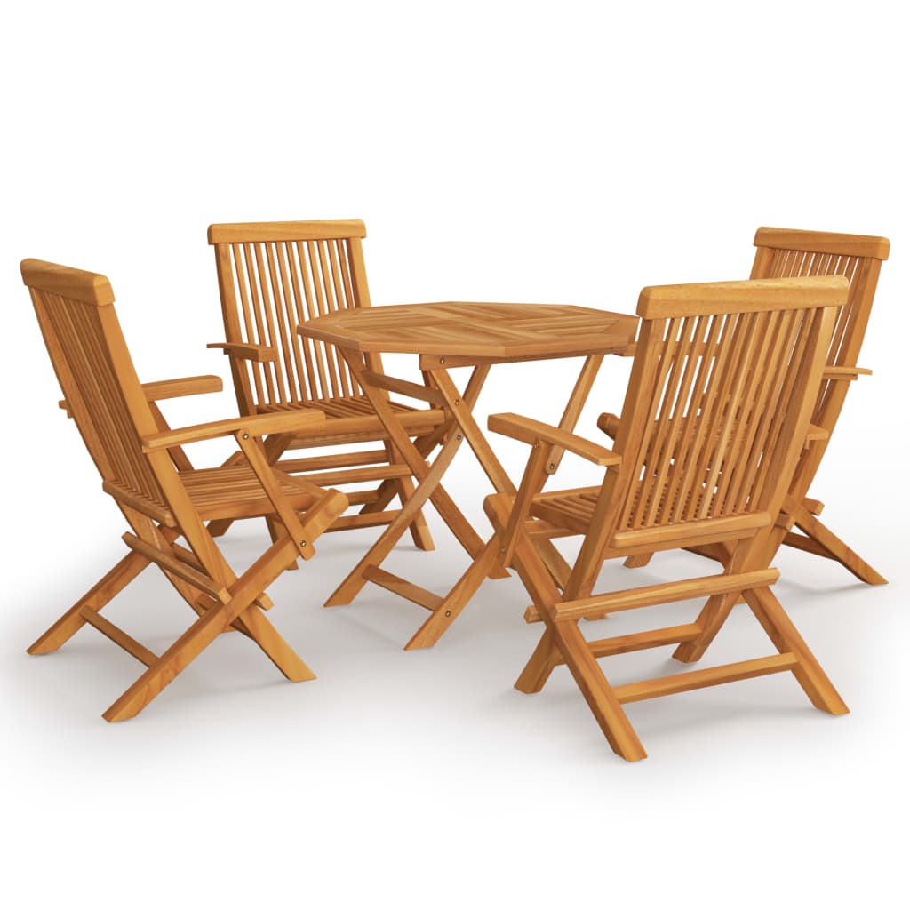 5 Piece Garden Dining Set Solid Teak Wood- Outdoor Furniture Sets - HomeShopIreland - Home Shop Ireland - Outdoor Furniture Sets - 5 Piece Garden Dining Set Solid Teak Wood