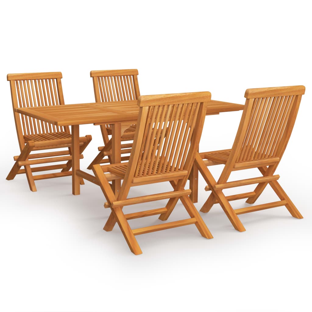 5 Piece Garden Dining Set Solid Teak Wood- Outdoor Furniture Sets - HomeShopIreland - Home Shop Ireland - Outdoor Furniture Sets - 5 Piece Garden Dining Set Solid Teak Wood