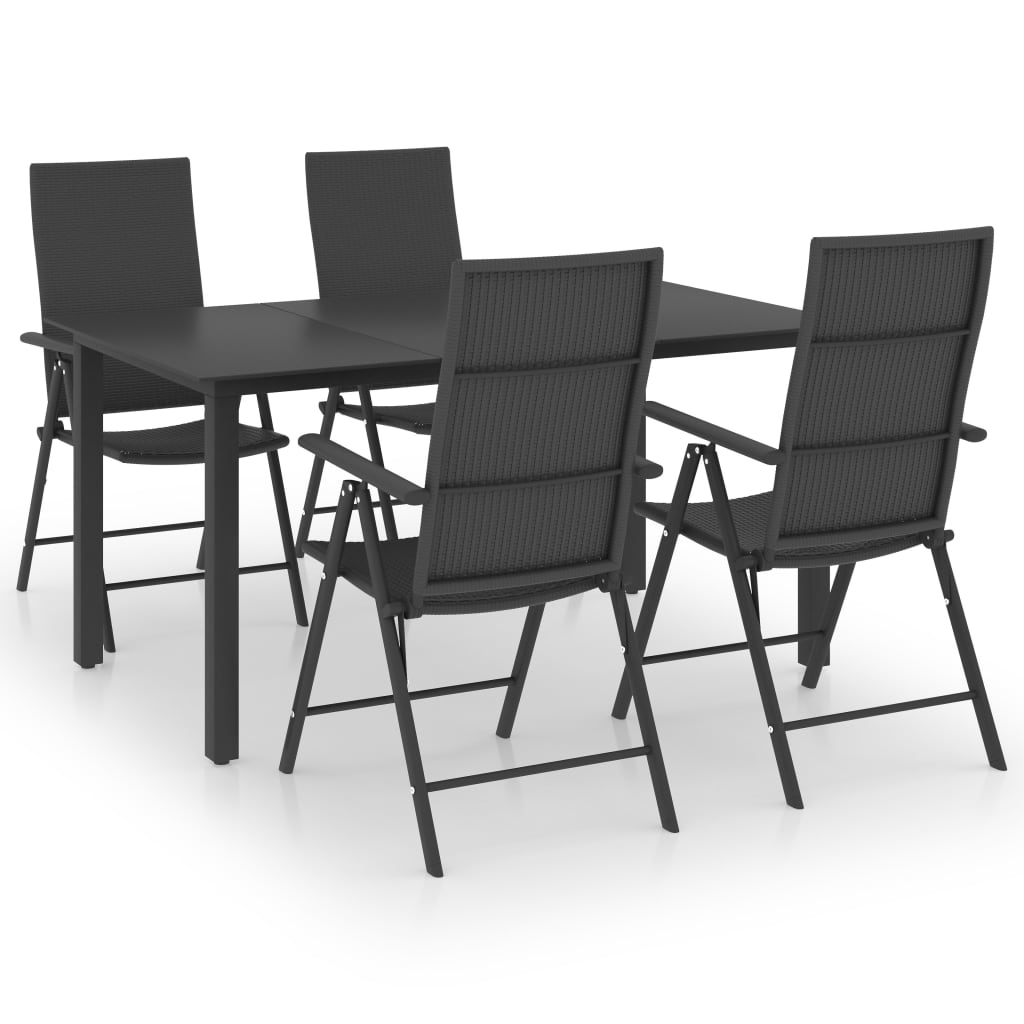 5 Piece Garden Dining Set Black- Outdoor Furniture Sets - HomeShopIreland - Home Shop Ireland - Outdoor Furniture Sets - 5 Piece Garden Dining Set Black