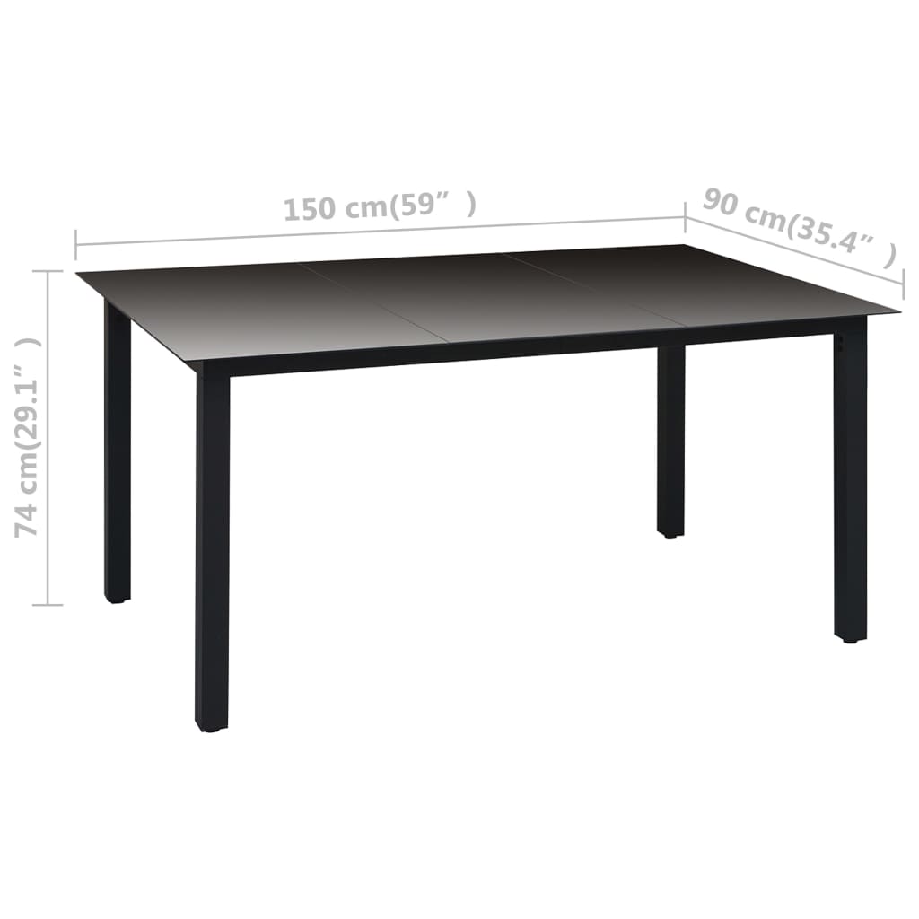 7 Piece Garden Dining Set Black- Outdoor Furniture Sets - HomeShopIreland - Home Shop Ireland - Outdoor Furniture Sets - 7 Piece Garden Dining Set Black