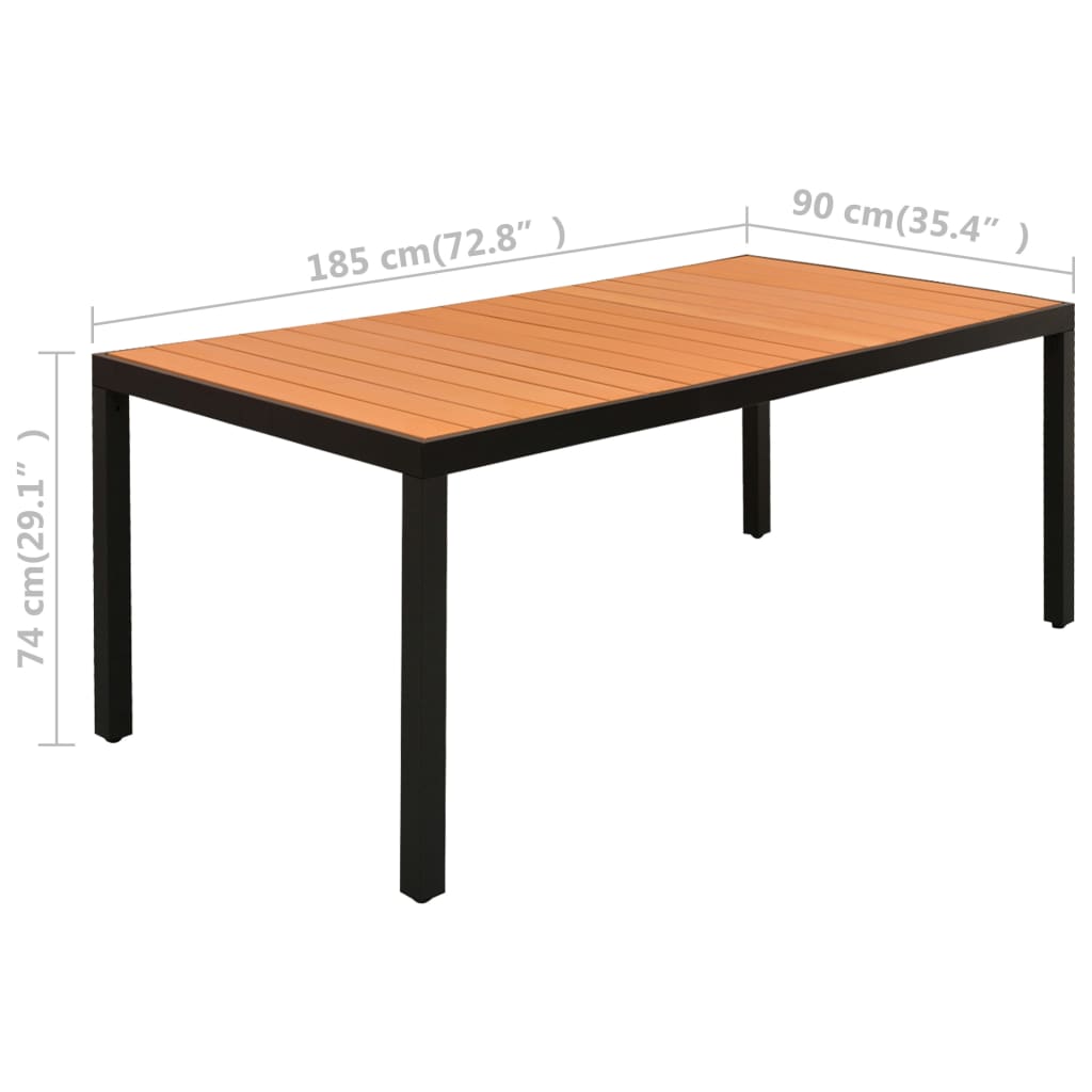 9 Piece Garden Dining Set Black and Brown- Outdoor Furniture Sets - HomeShopIreland - Home Shop Ireland - Outdoor Furniture Sets - 9 Piece Garden Dining Set Black and Brown