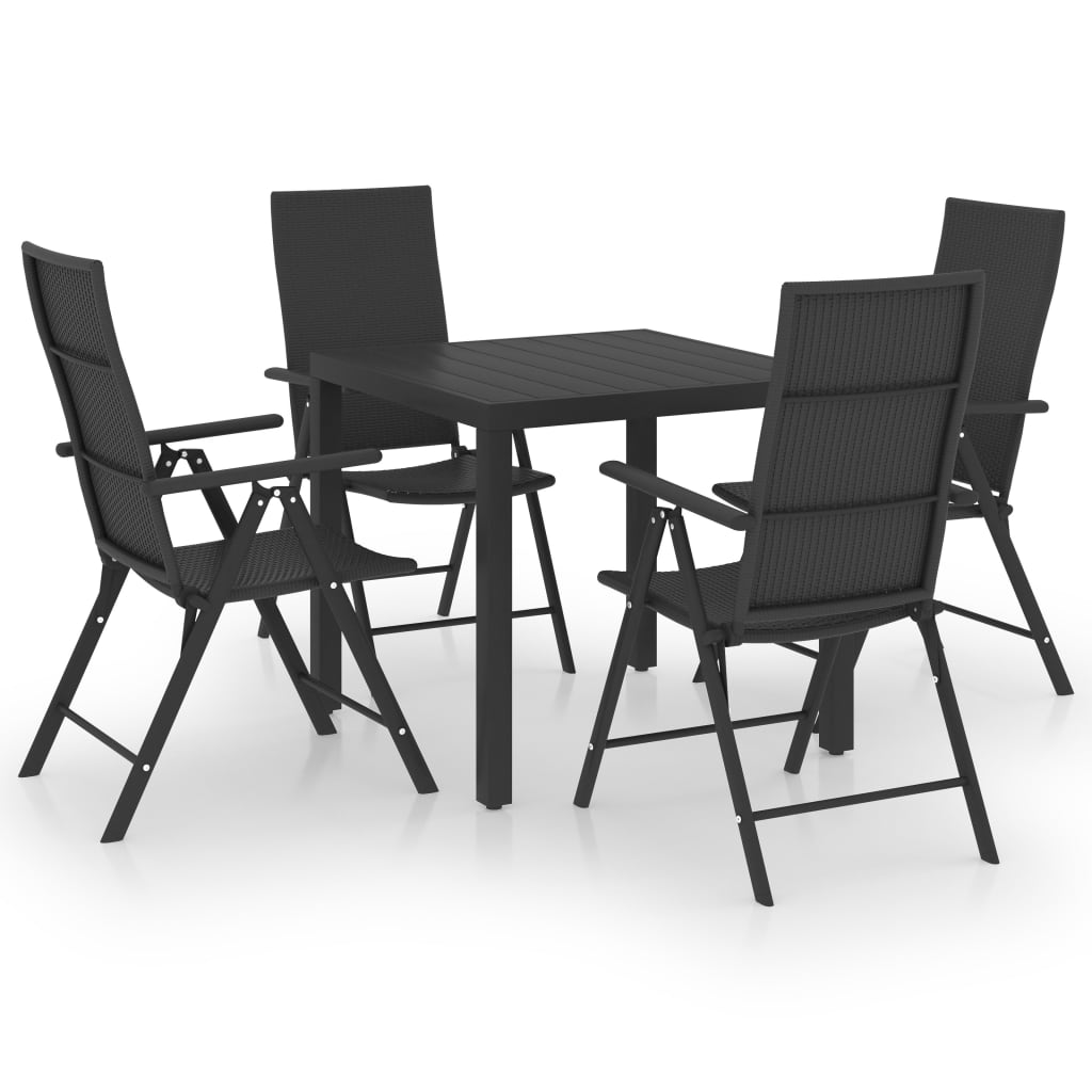 5 Piece Garden Dining Set Black- Outdoor Furniture Sets - HomeShopIreland - Home Shop Ireland - Outdoor Furniture Sets - 5 Piece Garden Dining Set Black