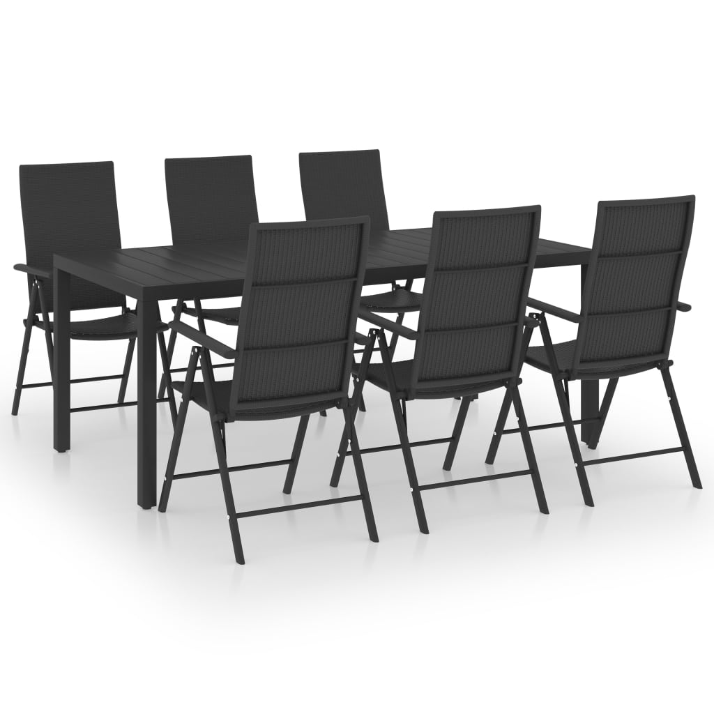 7 Piece Garden Dining Set Black- Outdoor Furniture Sets - HomeShopIreland - Home Shop Ireland - Outdoor Furniture Sets - 7 Piece Garden Dining Set Black