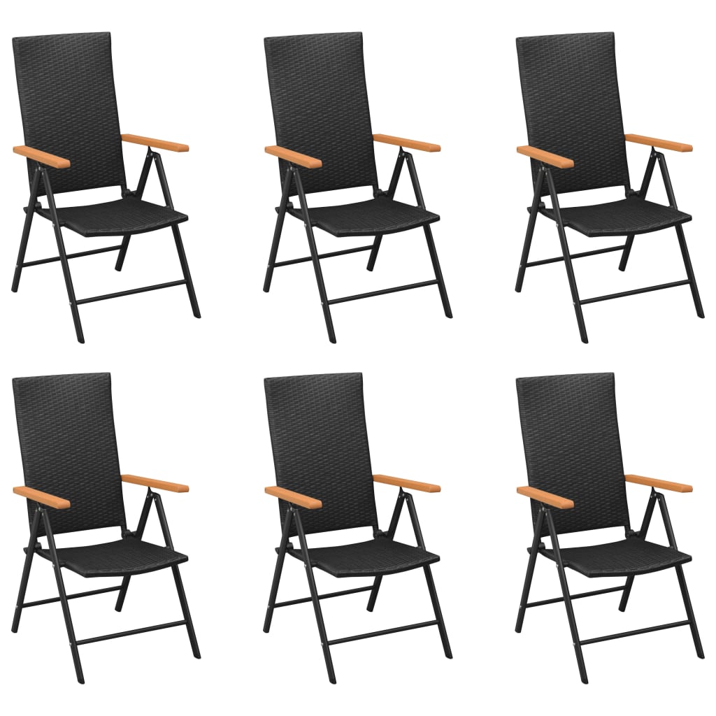7 Piece Garden Dining Set Black and Brown- Outdoor Furniture Sets - HomeShopIreland - Home Shop Ireland - Outdoor Furniture Sets - 7 Piece Garden Dining Set Black and Brown