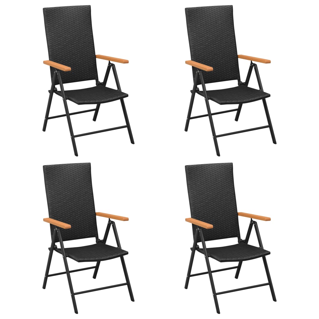 5 Piece Garden Dining Set Black and Brown- Outdoor Furniture Sets - HomeShopIreland - Home Shop Ireland - Outdoor Furniture Sets - 5 Piece Garden Dining Set Black and Brown