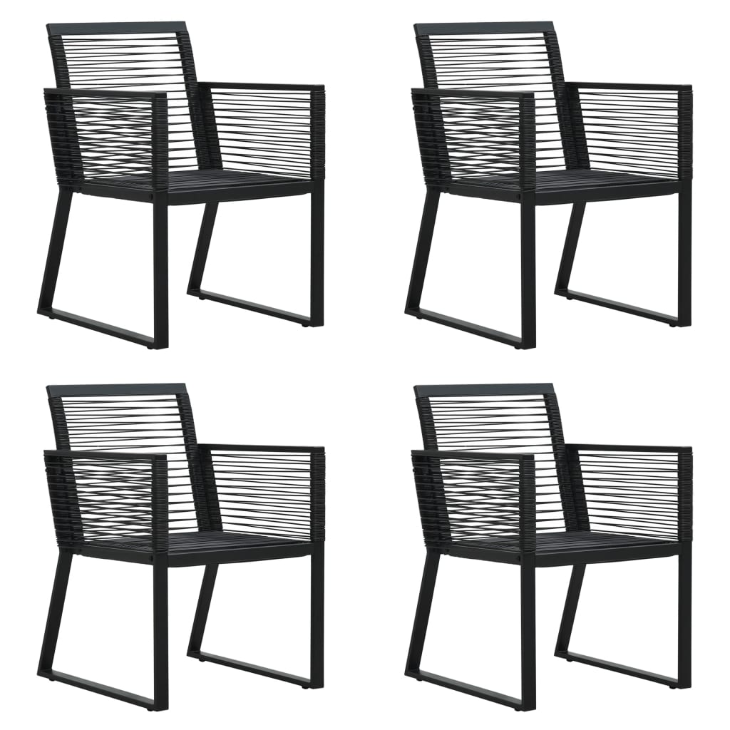 5 Piece Outdoor Dining Set PVC Rattan Black- Outdoor Furniture Sets - HomeShopIreland - Home Shop Ireland - Outdoor Furniture Sets - 5 Piece Outdoor Dining Set PVC Rattan Black