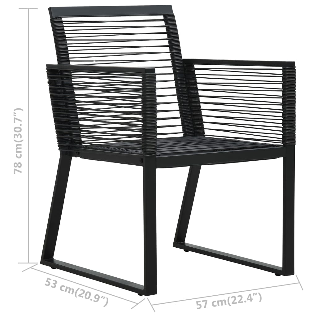 7 Piece Outdoor Dining Set PVC Rattan Black- Outdoor Furniture Sets - HomeShopIreland - Home Shop Ireland - Outdoor Furniture Sets - 7 Piece Outdoor Dining Set PVC Rattan Black
