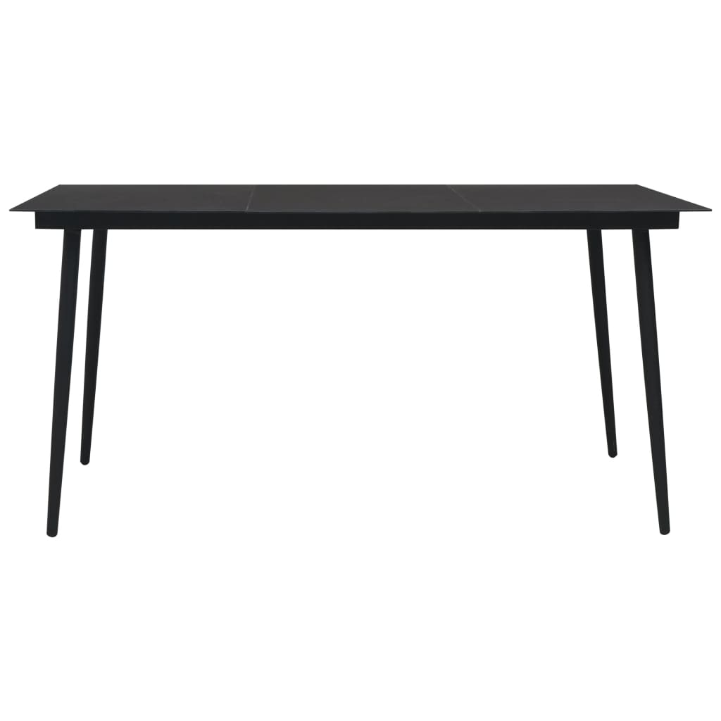 7 Piece Outdoor Dining Set PVC Rattan Black- Outdoor Furniture Sets - HomeShopIreland - Home Shop Ireland - Outdoor Furniture Sets - 7 Piece Outdoor Dining Set PVC Rattan Black