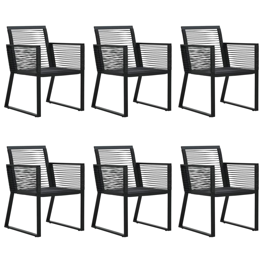 7 Piece Outdoor Dining Set PVC Rattan Black- Outdoor Furniture Sets - HomeShopIreland - Home Shop Ireland - Outdoor Furniture Sets - 7 Piece Outdoor Dining Set PVC Rattan Black