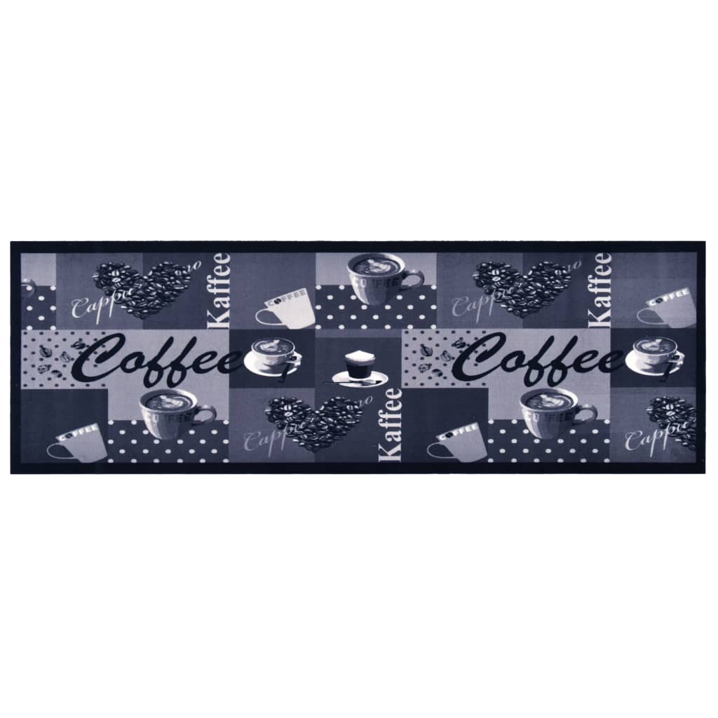 Kitchen Carpet Washable Coffee Blue 45x150 cm- Door Mats - HomeShopIreland - Home Shop Ireland - Door Mats - Kitchen Carpet Washable Coffee Blue 45x150 cm