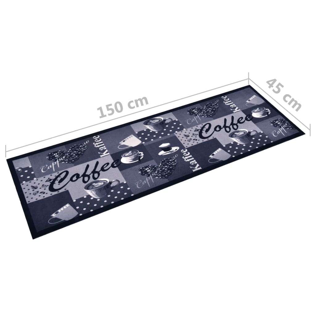 Kitchen Carpet Washable Coffee Blue 45x150 cm- Door Mats - HomeShopIreland - Home Shop Ireland - Door Mats - Kitchen Carpet Washable Coffee Blue 45x150 cm