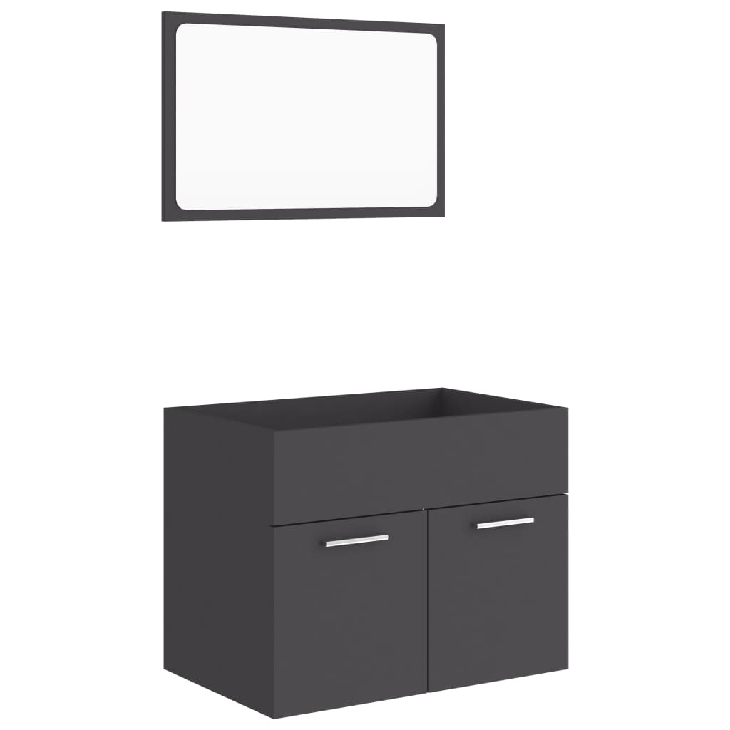 2 Piece Bathroom Furniture Set Black Chipboard- Bathroom Furniture Sets - HomeShopIreland - Home Shop Ireland - Bathroom Furniture Sets - 2 Piece Bathroom Furniture Set Black Chipboard