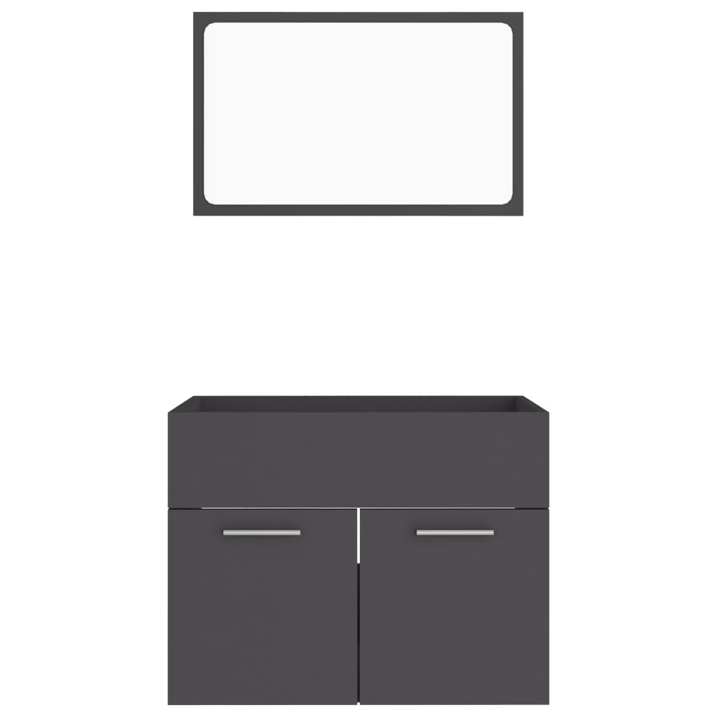 2 Piece Bathroom Furniture Set Black Chipboard- Bathroom Furniture Sets - HomeShopIreland - Home Shop Ireland - Bathroom Furniture Sets - 2 Piece Bathroom Furniture Set Black Chipboard