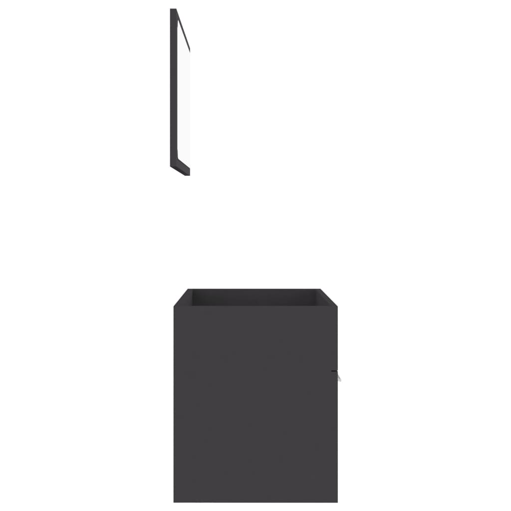 2 Piece Bathroom Furniture Set Black Chipboard- Bathroom Furniture Sets - HomeShopIreland - Home Shop Ireland - Bathroom Furniture Sets - 2 Piece Bathroom Furniture Set Black Chipboard