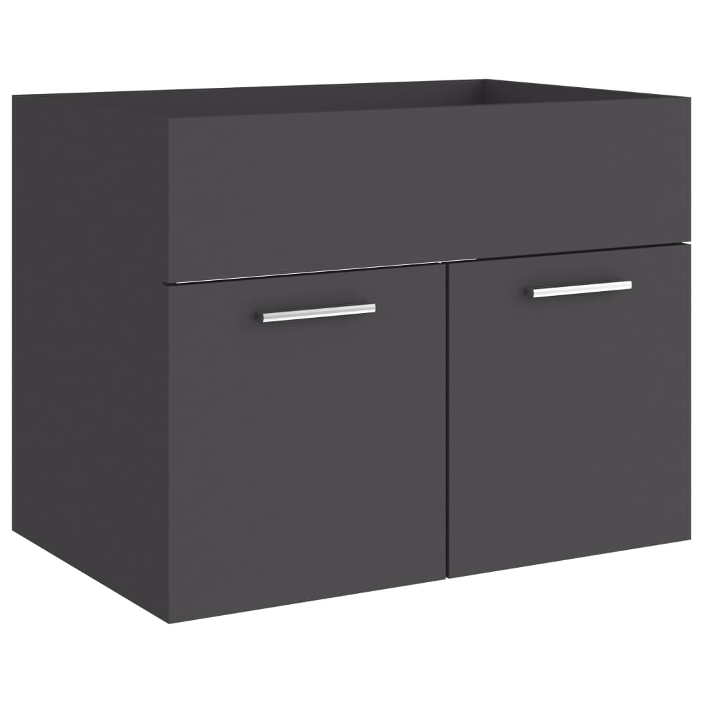 2 Piece Bathroom Furniture Set Black Chipboard- Bathroom Furniture Sets - HomeShopIreland - Home Shop Ireland - Bathroom Furniture Sets - 2 Piece Bathroom Furniture Set Black Chipboard