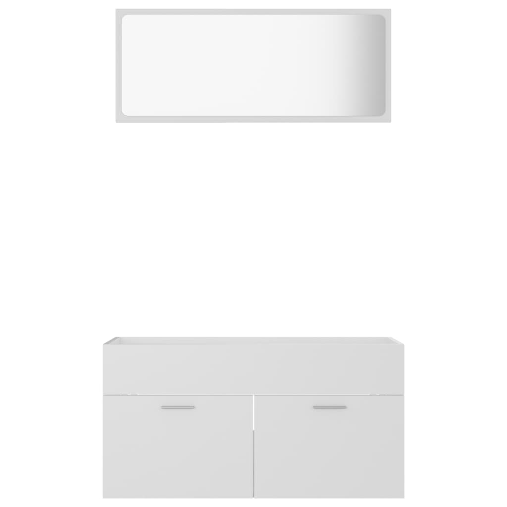 2 Piece Bathroom Furniture Set White Chipboard- Bathroom Furniture Sets - HomeShopIreland - Home Shop Ireland - Bathroom Furniture Sets - 2 Piece Bathroom Furniture Set White Chipboard