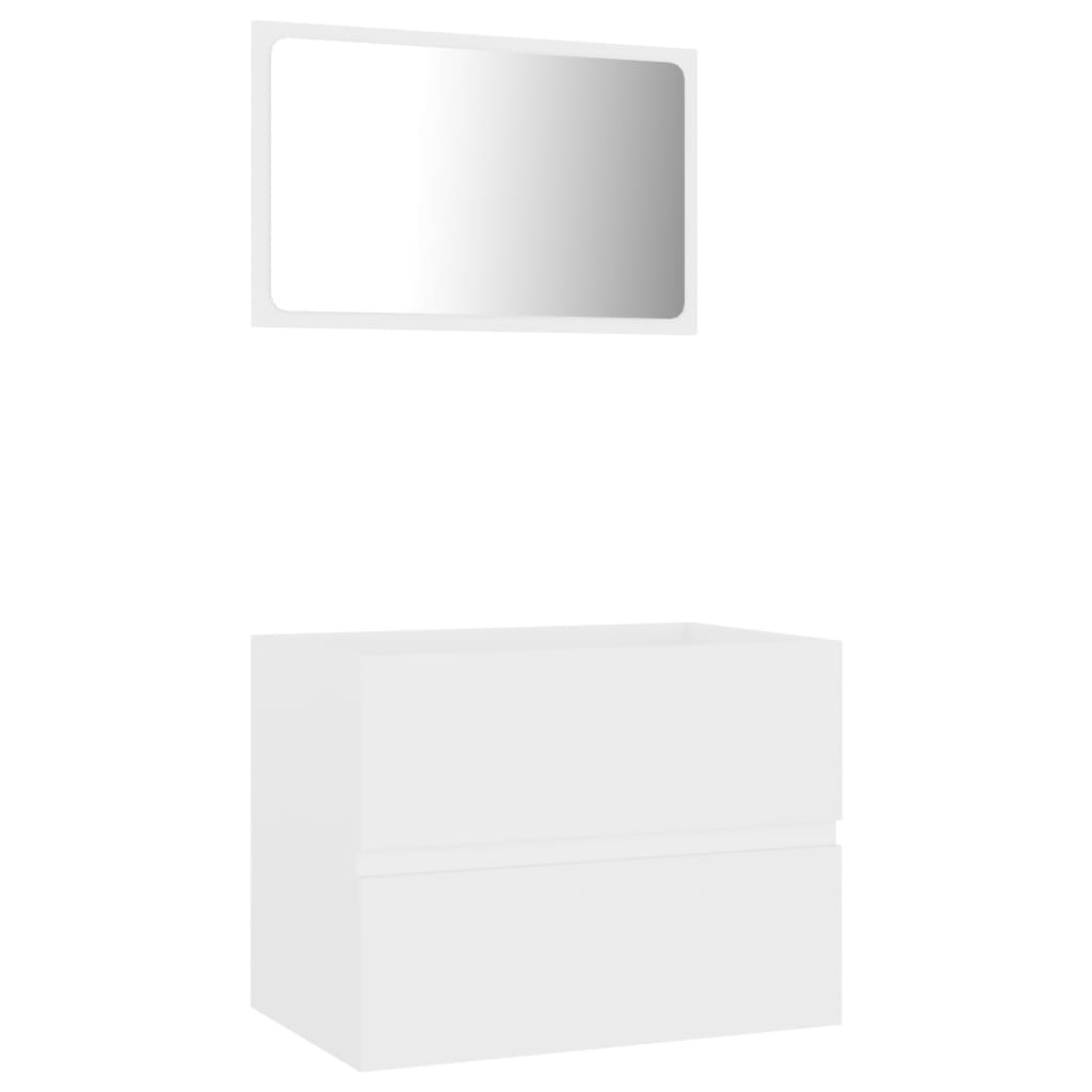 2 Piece Bathroom Furniture Set White Chipboard- Bathroom Furniture Sets - HomeShopIreland - Home Shop Ireland - Bathroom Furniture Sets - 2 Piece Bathroom Furniture Set White Chipboard