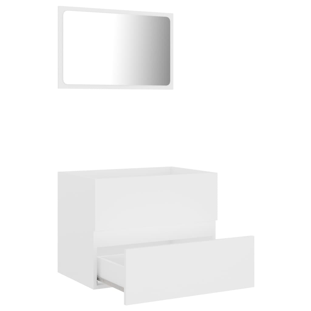 2 Piece Bathroom Furniture Set White Chipboard- Bathroom Furniture Sets - HomeShopIreland - Home Shop Ireland - Bathroom Furniture Sets - 2 Piece Bathroom Furniture Set White Chipboard