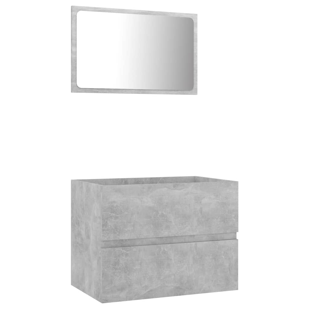 2 Piece Bathroom Furniture Set Concrete Grey Chipboard- Bathroom Furniture Sets - HomeShopIreland - Home Shop Ireland - Bathroom Furniture Sets - 2 Piece Bathroom Furniture Set Concrete Grey Chipboard