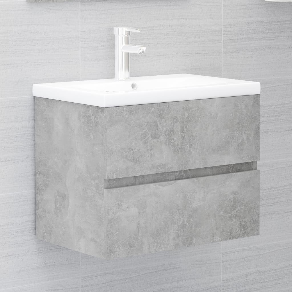 2 Piece Bathroom Furniture Set Concrete Grey Chipboard- Bathroom Furniture Sets - HomeShopIreland - Home Shop Ireland - Bathroom Furniture Sets - 2 Piece Bathroom Furniture Set Concrete Grey Chipboard