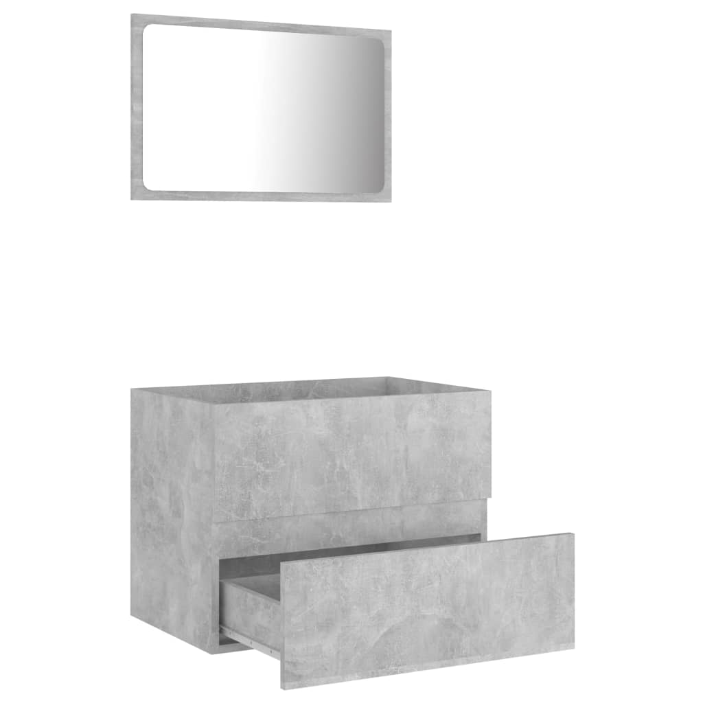 2 Piece Bathroom Furniture Set Concrete Grey Chipboard- Bathroom Furniture Sets - HomeShopIreland - Home Shop Ireland - Bathroom Furniture Sets - 2 Piece Bathroom Furniture Set Concrete Grey Chipboard