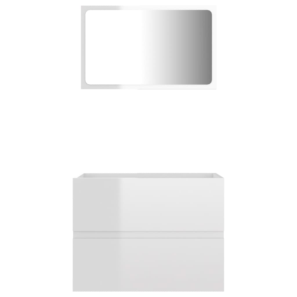 2 Piece Bathroom Furniture Set High Gloss White Chipboard- Bathroom Furniture Sets - HomeShopIreland - Home Shop Ireland - Bathroom Furniture Sets - 2 Piece Bathroom Furniture Set High Gloss White Chipboard