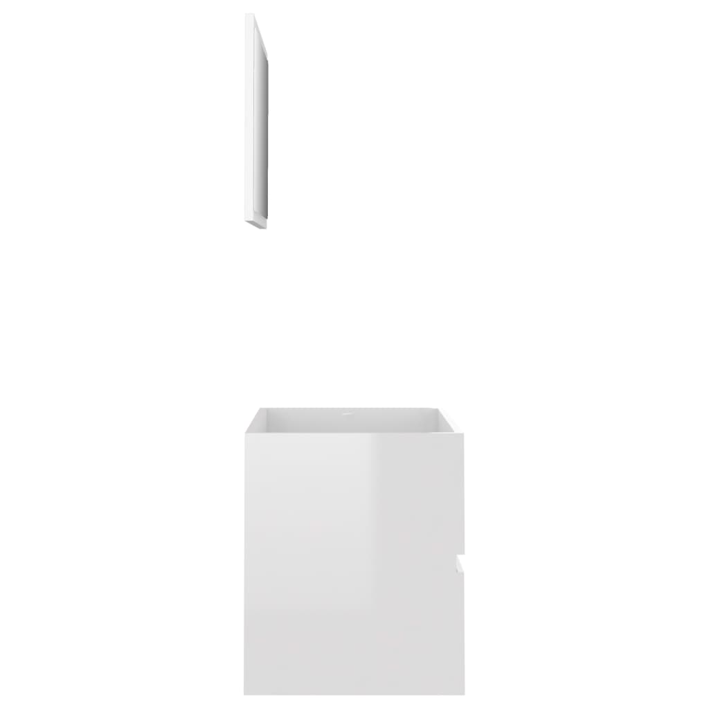 2 Piece Bathroom Furniture Set High Gloss White Chipboard- Bathroom Furniture Sets - HomeShopIreland - Home Shop Ireland - Bathroom Furniture Sets - 2 Piece Bathroom Furniture Set High Gloss White Chipboard