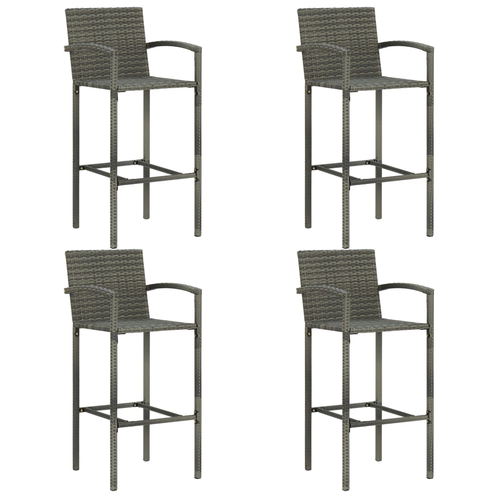 5 Piece Garden Bar Poly Rattan Grey- Outdoor Furniture Sets - HomeShopIreland - Home Shop Ireland - Outdoor Furniture Sets - 5 Piece Garden Bar Poly Rattan Grey