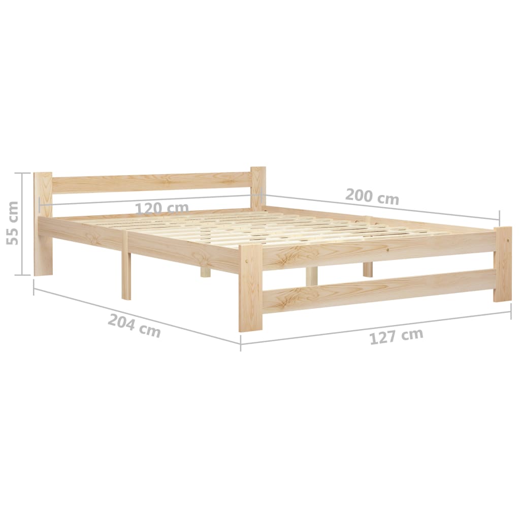 Bed Frame Solid Pine Wood 120x200 cm- Beds & Bed Frames - HomeShopIreland - Home Shop Ireland - Beds & Bed Frames - Bed Frame Solid Pine Wood 120x200 cm