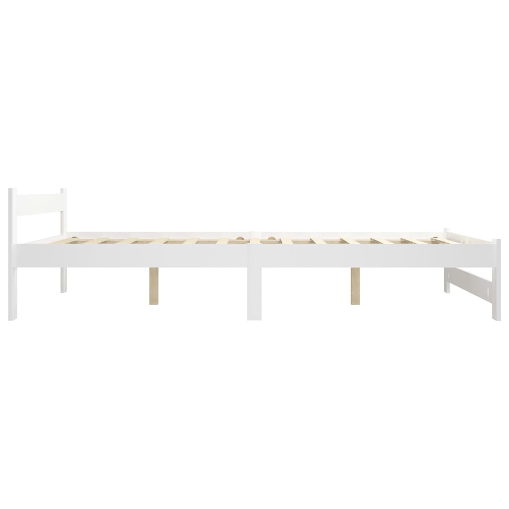 Bed Frame White Solid Pine Wood 140x200 cm- Beds & Bed Frames - HomeShopIreland - Home Shop Ireland - Beds & Bed Frames - Bed Frame White Solid Pine Wood 140x200 cm