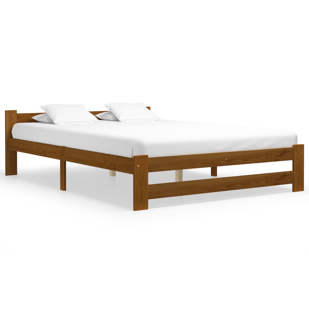 Bed Frame Honey Brown Solid Pine Wood 120x200 cm- Beds & Bed Frames - HomeShopIreland - Home Shop Ireland - Beds & Bed Frames - Bed Frame Honey Brown Solid Pine Wood 120x200 cm