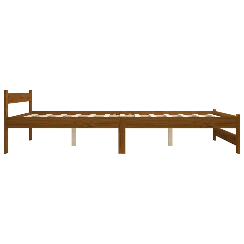 Bed Frame Honey Brown Solid Pine Wood 160x200 cm- Beds & Bed Frames - HomeShopIreland - Home Shop Ireland - Beds & Bed Frames - Bed Frame Honey Brown Solid Pine Wood 160x200 cm