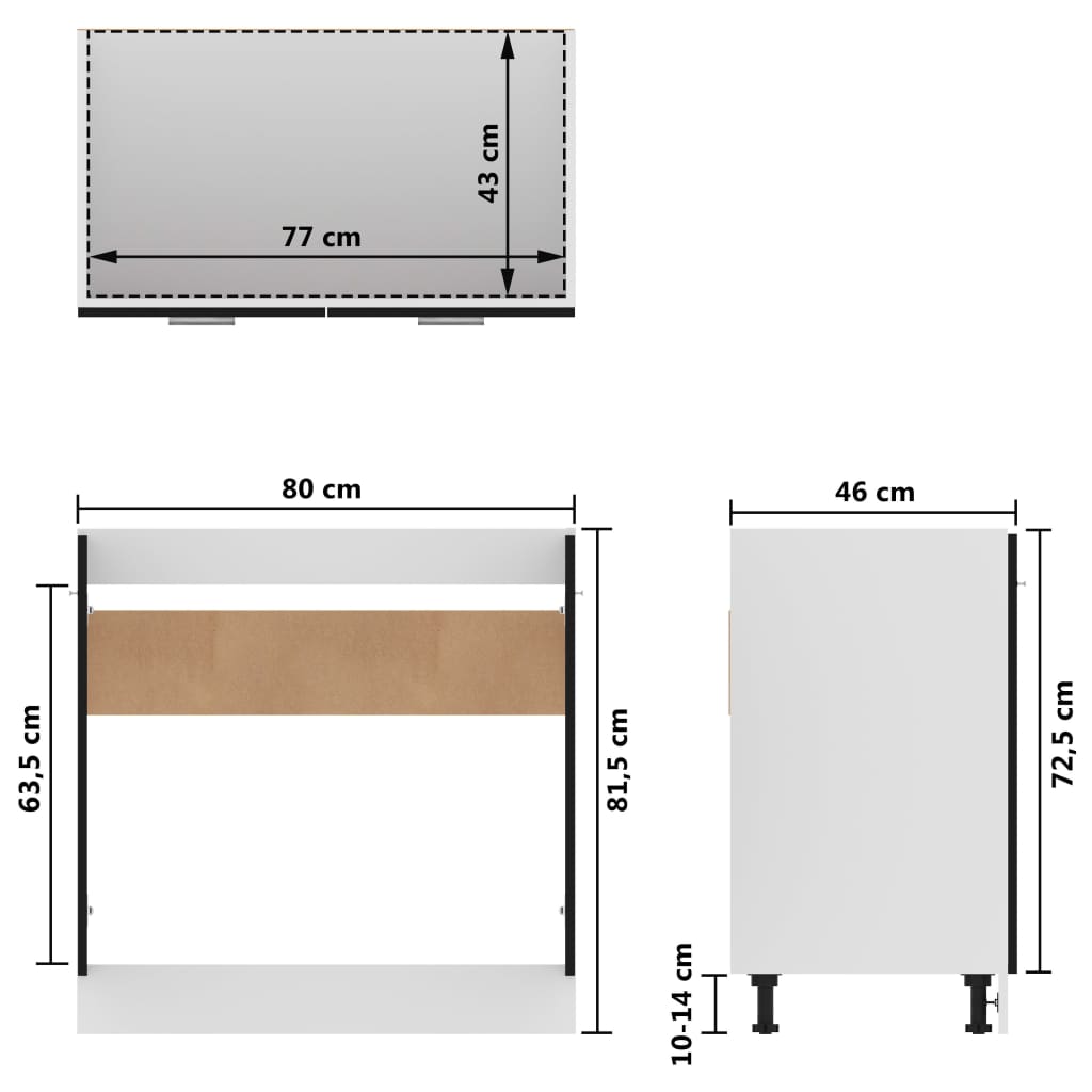 4 Piece Kitchen Cabinet Set Black Chipboard- Kitchen Cabinets - HomeShopIreland - Home Shop Ireland - Kitchen Cabinets - 4 Piece Kitchen Cabinet Set Black Chipboard