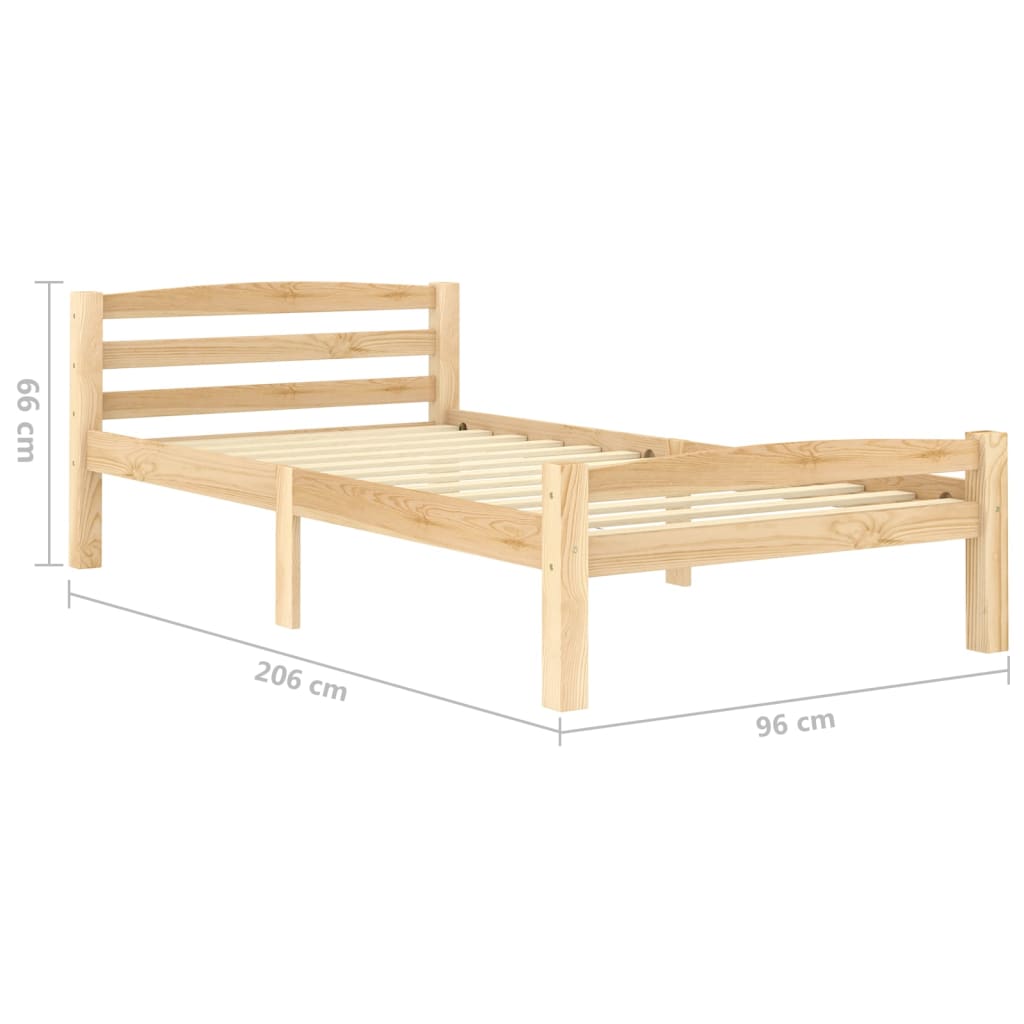 Bed Frame Solid Pinewood 90x200 cm- Beds & Bed Frames - HomeShopIreland - Home Shop Ireland - Beds & Bed Frames - Bed Frame Solid Pinewood 90x200 cm