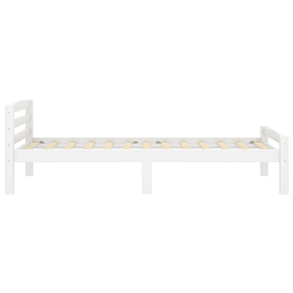 Bed Frame White Solid Pinewood 100x200 cm- Beds & Bed Frames - HomeShopIreland - Home Shop Ireland - Beds & Bed Frames - Bed Frame White Solid Pinewood 100x200 cm
