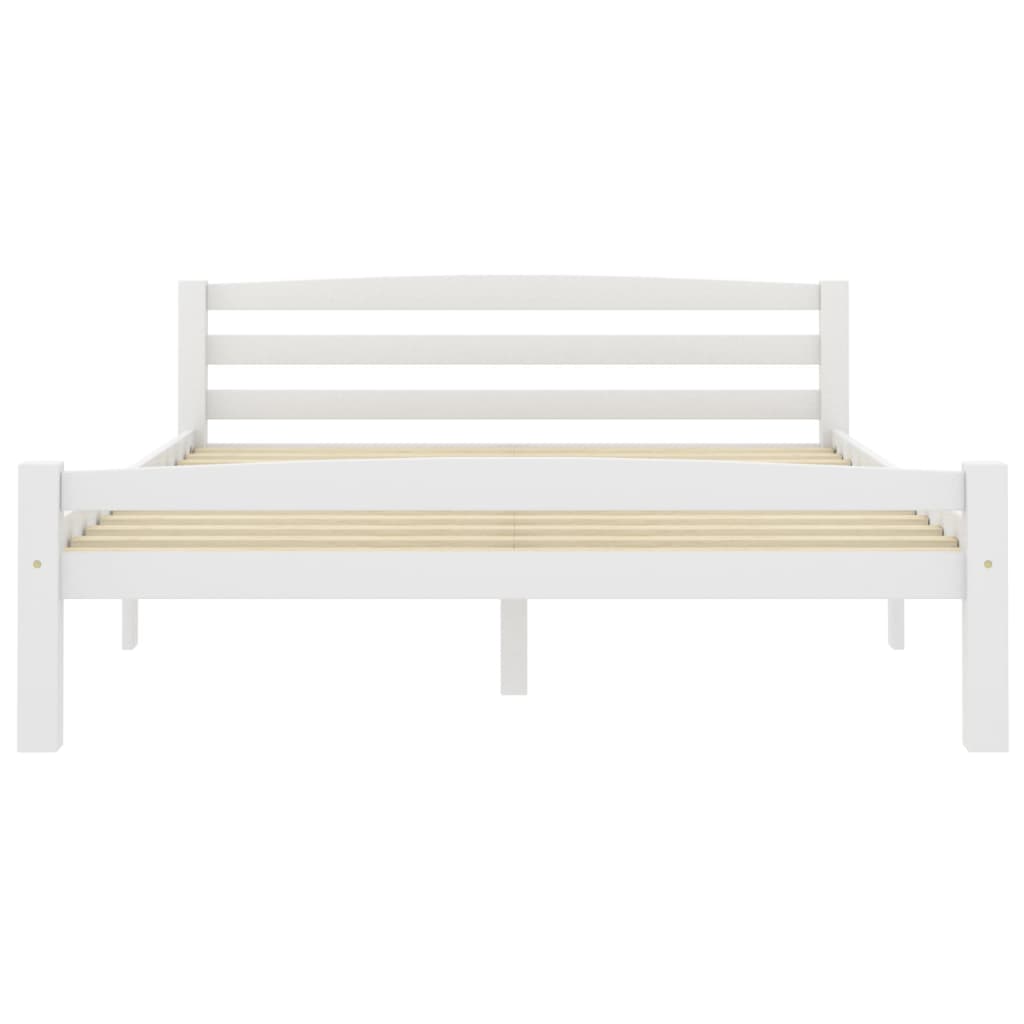 Bed Frame White Solid Pinewood 140x200 cm- Beds & Bed Frames - HomeShopIreland - Home Shop Ireland - Beds & Bed Frames - Bed Frame White Solid Pinewood 140x200 cm