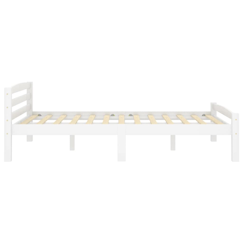 Bed Frame White Solid Pinewood 140x200 cm- Beds & Bed Frames - HomeShopIreland - Home Shop Ireland - Beds & Bed Frames - Bed Frame White Solid Pinewood 140x200 cm