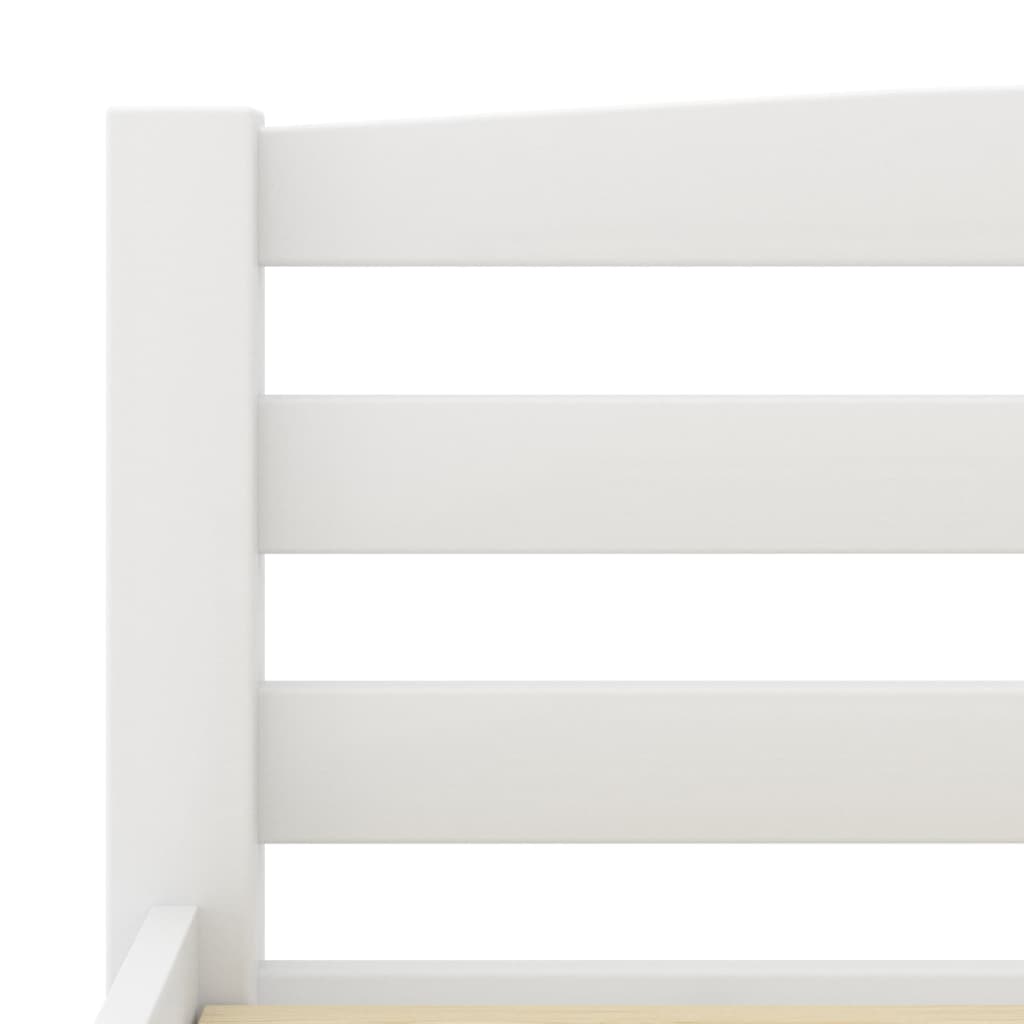 Bed Frame White Solid Pinewood 140x200 cm- Beds & Bed Frames - HomeShopIreland - Home Shop Ireland - Beds & Bed Frames - Bed Frame White Solid Pinewood 140x200 cm