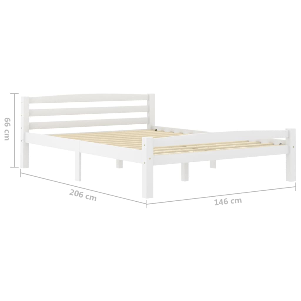 Bed Frame White Solid Pinewood 140x200 cm- Beds & Bed Frames - HomeShopIreland - Home Shop Ireland - Beds & Bed Frames - Bed Frame White Solid Pinewood 140x200 cm